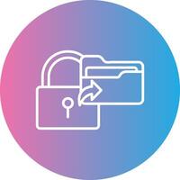 Secure Data Line Gradient Circle Icon vector