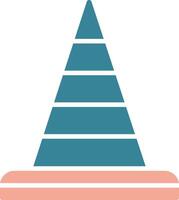 Traffic Cone Glyph Two Color Icon vector