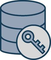Database Encryption Line Filled Grey Icon vector