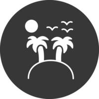 Island Glyph Inverted Icon vector