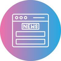 Noticias alimentar línea degradado circulo icono vector