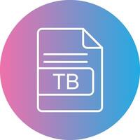 TB File Format Line Gradient Circle Icon vector
