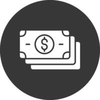 Banknotes Glyph Inverted Icon vector