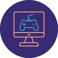 Game Line Two Color Circle Icon vector