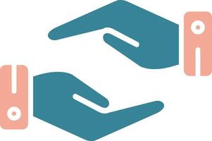 Support Hands Gesture Glyph Two Color Icon vector