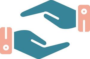 Support Hands Gesture Glyph Two Color Icon vector