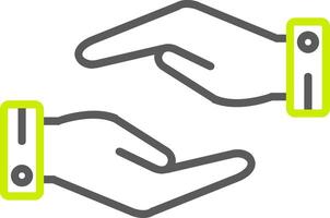 Support Hands Gesture Line Two Color Icon vector