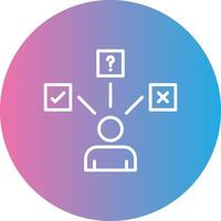 Decide Line Gradient Circle Icon vector
