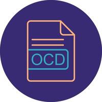 OCD File Format Line Two Color Circle Icon vector