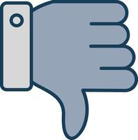 Dislike Line Filled Grey Icon vector