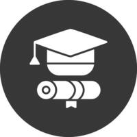 icono de glifo de graduación invertido vector