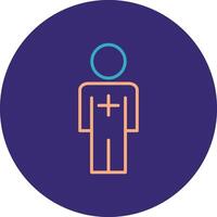 Male Patient Line Two Color Circle Icon vector