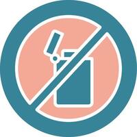 No Lighter Glyph Two Color Icon vector