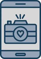 Wedding Photos Line Filled Grey Icon vector