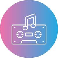 Cassette Line Gradient Circle Icon vector