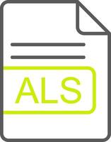 ALS File Format Line Two Color Icon vector