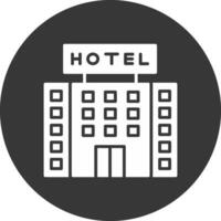 icono de glifo de hotel invertido vector