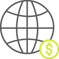 Global Economy Line Two Color Icon vector