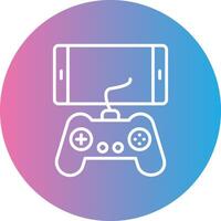 Mobile Game Line Gradient Circle Icon vector