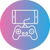 Mobile Game Line Gradient Circle Icon vector