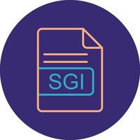 SGI File Format Line Two Color Circle Icon vector