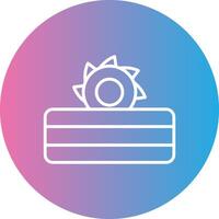 Table Saw Line Gradient Circle Icon vector