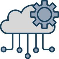 Cloud Computing Line Filled Grey Icon vector