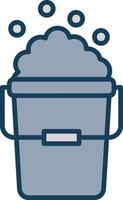 Bucket Line Filled Grey Icon vector