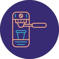 Coffee Machine Line Two Color Circle Icon vector