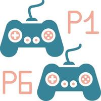 Player Versus Player Glyph Two Color Icon vector