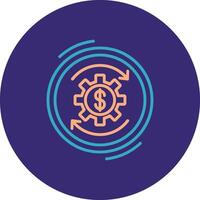 Return On Investment Line Two Color Circle Icon vector