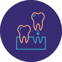 implantes línea dos color circulo icono vector