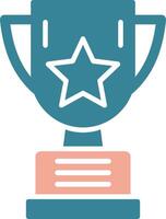 Trophy Glyph Two Color Icon vector
