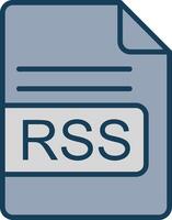 RSS File Format Line Filled Grey Icon vector