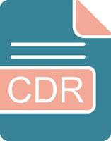CDR File Format Glyph Two Color Icon vector