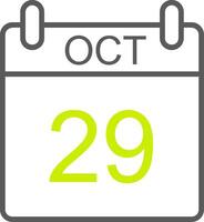 October Line Two Color Icon vector