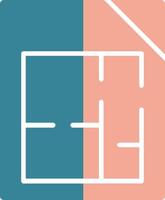 Floor Plans Glyph Two Color Icon vector