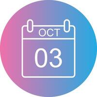 October Line Gradient Circle Icon vector
