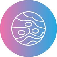 Planet Line Gradient Circle Icon vector