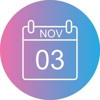 November Line Gradient Circle Icon vector