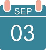 September Glyph Two Color Icon vector