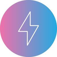 Thunder Bolt Line Gradient Circle Icon vector