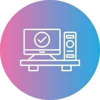 Computer Line Gradient Circle Icon vector