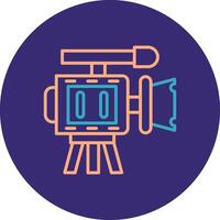 camera Line Two Color Circle Icon vector