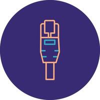 Ethernet Line Two Color Circle Icon vector