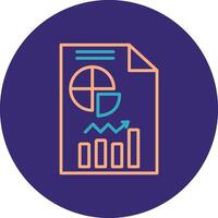 Analytics Line Two Color Circle Icon vector