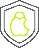 Mac seguridad línea dos color icono vector