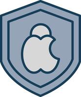 Mac Security Line Filled Grey Icon vector