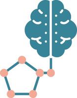 icono de dos colores de glifo de inteligencia artificial vector