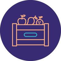 Fruit Box Line Two Color Circle Icon vector